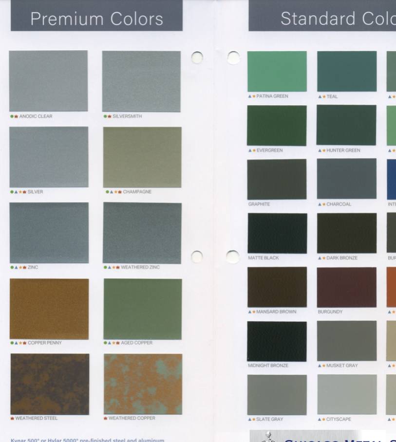 color charts - Chicago Metal Supply